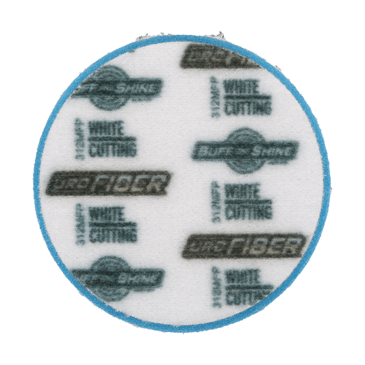 312MFP - 3" URO Fiber® Microfiber Pad (White Fibers) Light Blue Foam Interface (Edge Bevel) - Cutting
