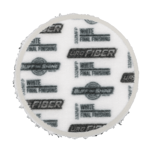 332MFP - 3" URO Fiber® Microfiber Pad (White Fibers) White Foam Interface (Edge Bevel) - Final Finishing
