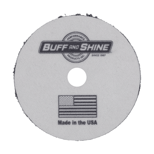 592MFP - 5" URO Fiber® Microfiber Pad (Black/White Fibers) White Foam Interface - Cutting