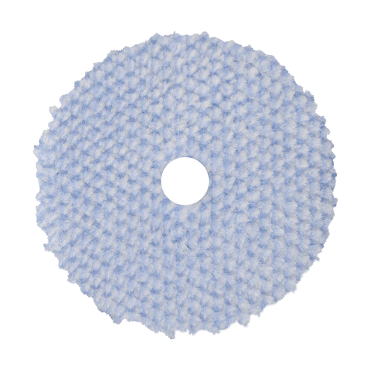 5KFWBW - 5" Blue/White 100% Knitted Wool (Edge Bevel) URO Wool® Pad - Cutting