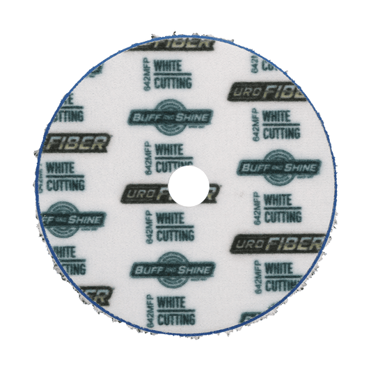 642MFP - 6" URO Fiber® Microfiber Pad (White Fibers) Blueberry Foam Interface (Edge Bevel) - Cutting