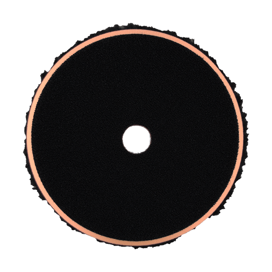 680MFP - 6" Black Standard Microfiber Pad with Orange Foam Interface - Cutting