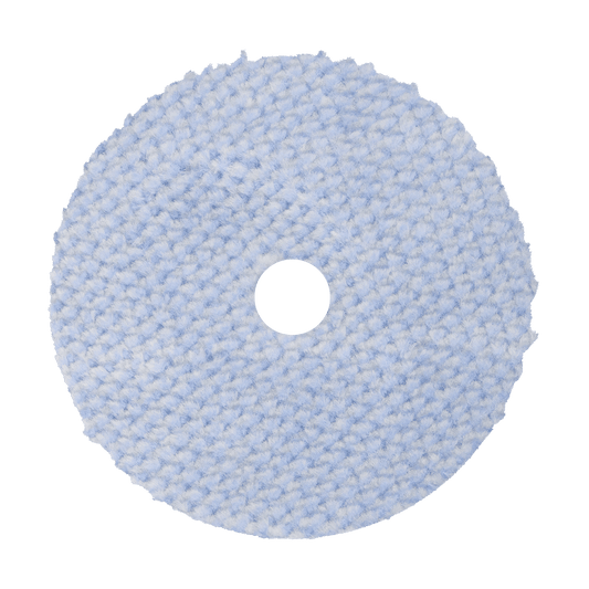 6KFWBW - 6" Blue/White 100% Knitted Wool (Edge Bevel) URO Wool® Pad - Cutting