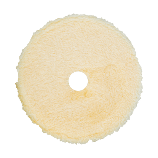6KFWY - 6" Yellow Knitted Wool (Edge Bevel) URO Wool® Pad - Polishing