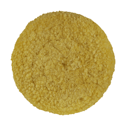 7503GY - 7.5" Yellow Wool Blend (4 Ply Twist) Grip Wool Pad - Polishing