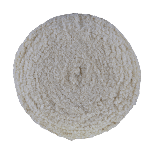 753R - 7.5" 100% Natural Wool (4 Ply Twist) Grip Wool Pad with Center Ring - Cutting
