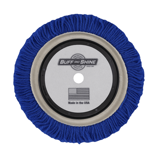 753RB - 7.5" 100% Blue Wool (4 Ply Twist) Grip Wool Pad with Center Ring - Cutting