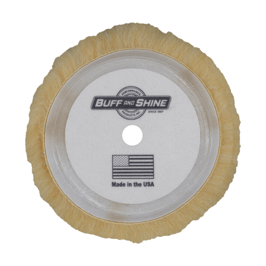 7550G - 7.5" Yellow Knitted Wool Blend Grip Wool Pad - Polishing