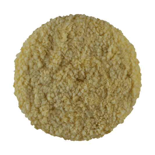 803YS - 8" Yellow Wool Blend (Single Ply) Double Sided Wool Pad - Soft Polishing