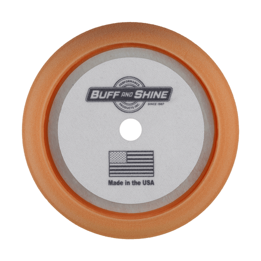 980G - 9" Orange High Density Contour Foam Pad - Heavy Polishing